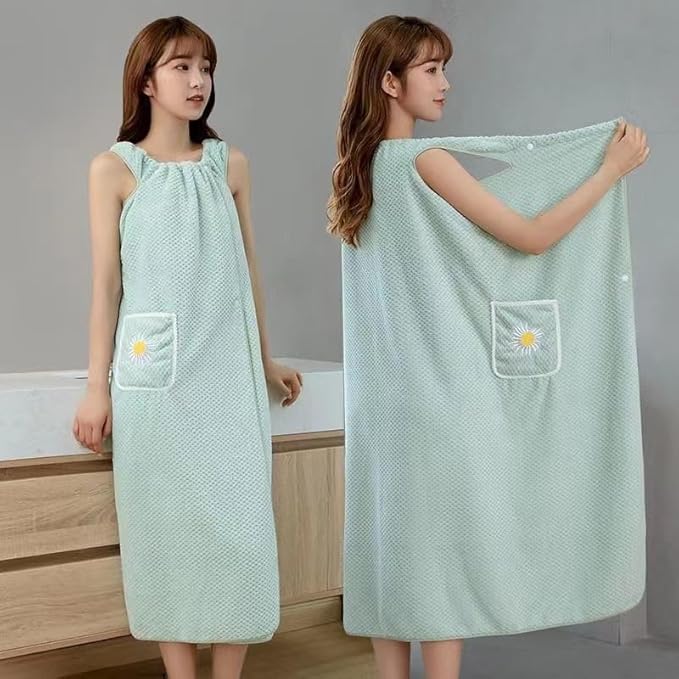 Women’s Soft Wrap Towel, Wearable Bath Robe Super Absorbent & Quick Dry Spa Bathrobes Lightweight for Sauna Beach Pool(39"...