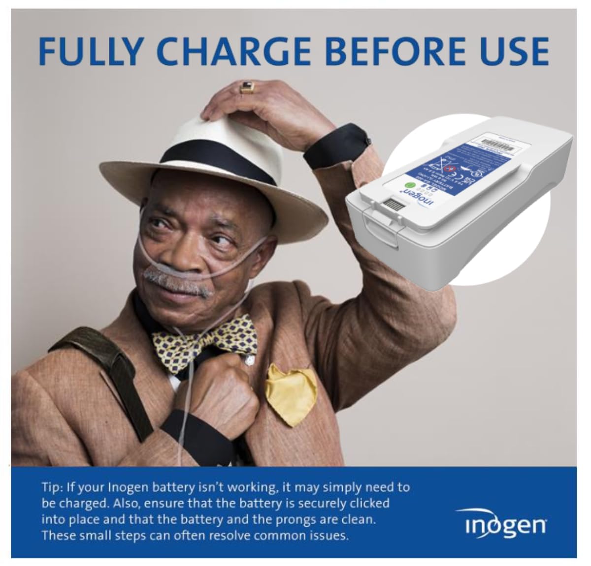 Inogen Extended (8-Cell) Battery - Replacement Battery - for The One G4 Rove 4-1.1 lb. - 5.91 x 2.68 x 1.34 in.