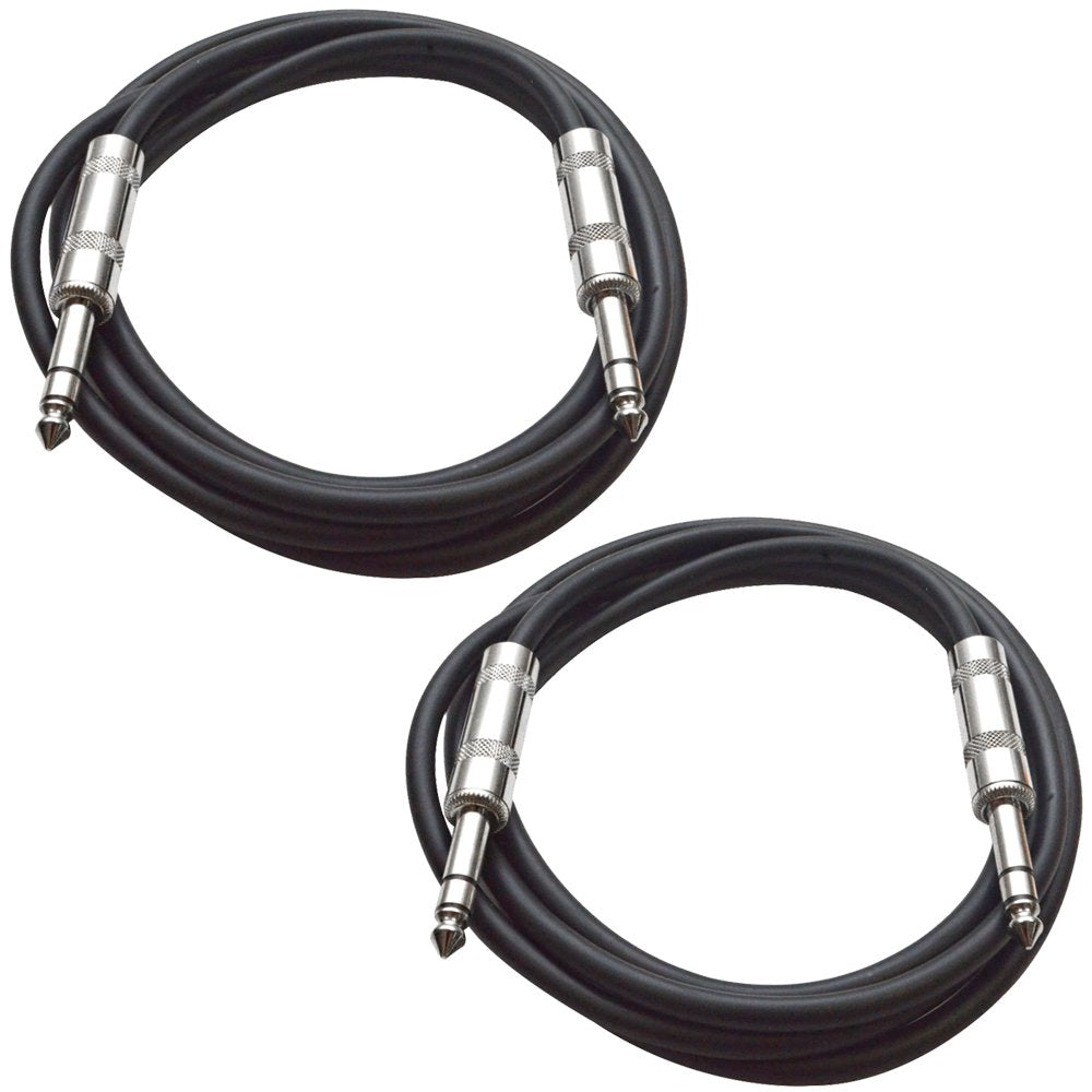 Seismic Audio Speakers     Trs To     Trs Patch Cables, Male To Male, 3 Foot Cable, Orange And Orange