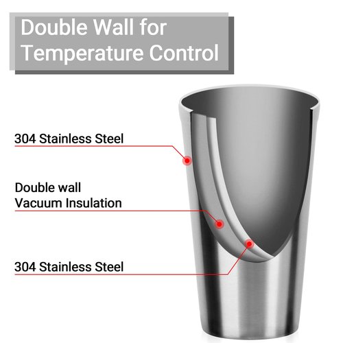 Beasea Stainless Steel Cups 16 oz, 12 Pack Large Stainless Steel Tumbler Bulk Stackable Double Wall Insulated Metal Pint Glasses Tin Cups for Drinking Home Restaurant Office Party Camping