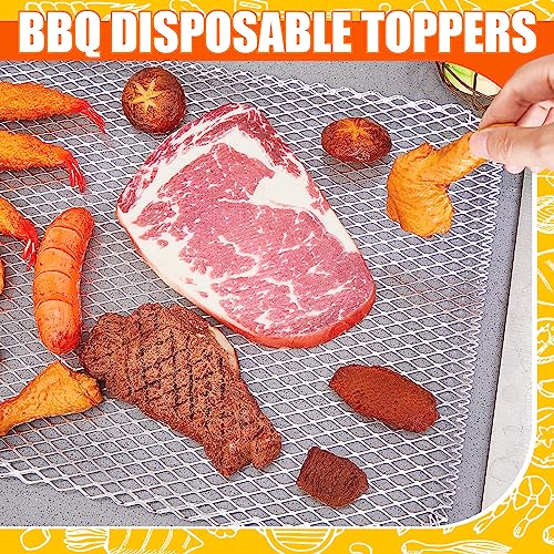 Mifoci 30 Pcs Disposable Grill Topper Non Stick BBQ Grill Grates Liners 12x16 Inch Mesh Mat Disposable Sheets Pans for Out...