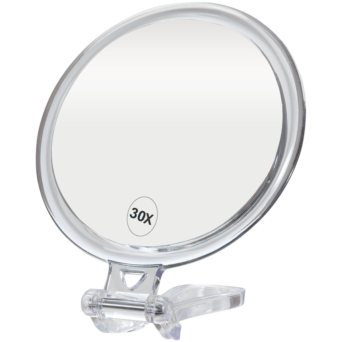ForPro Professional Collection Expert 30X Magnifying Handheld Mirror, Double-Sided Hand Mirror with Folding Adjustable Handle fo