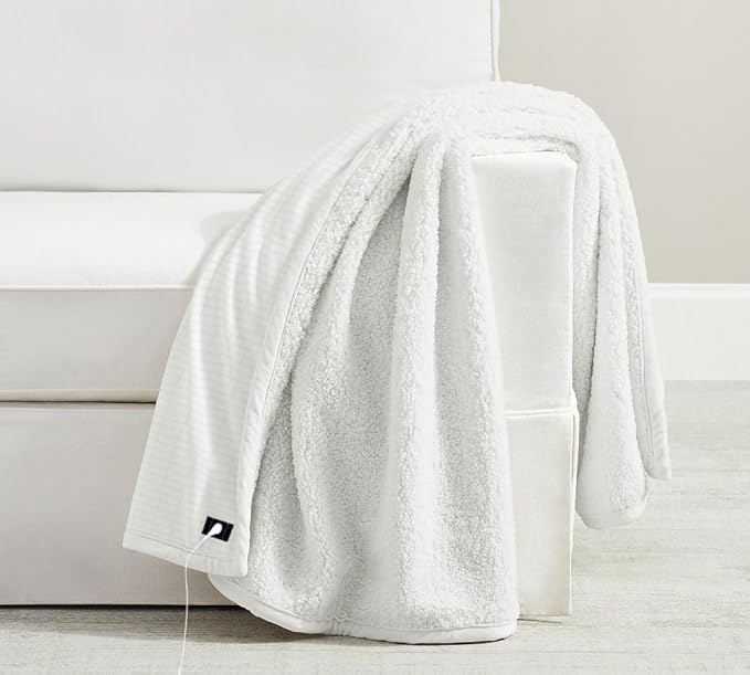 MAOOHON Grounding Blanket Queen, Earth Connected Bedding Throw, Grounding Sheet for Improved Sleep, Includes Silver Fiber 60x80 Inch, White