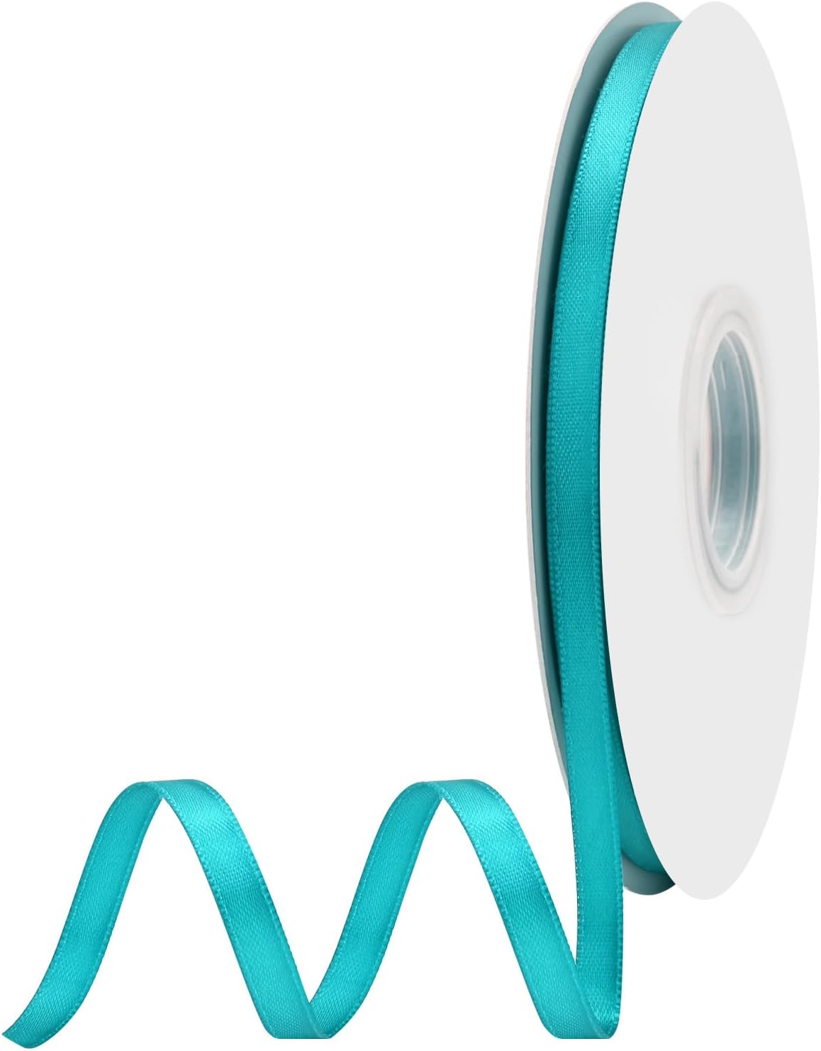 Turquoise Satin Ribbon 1/4 Inch X 50 Yards Solid Color Double Faced Ribbons Perfect for Crafts Wedding Decor Bow Making Arts Sewing and More
