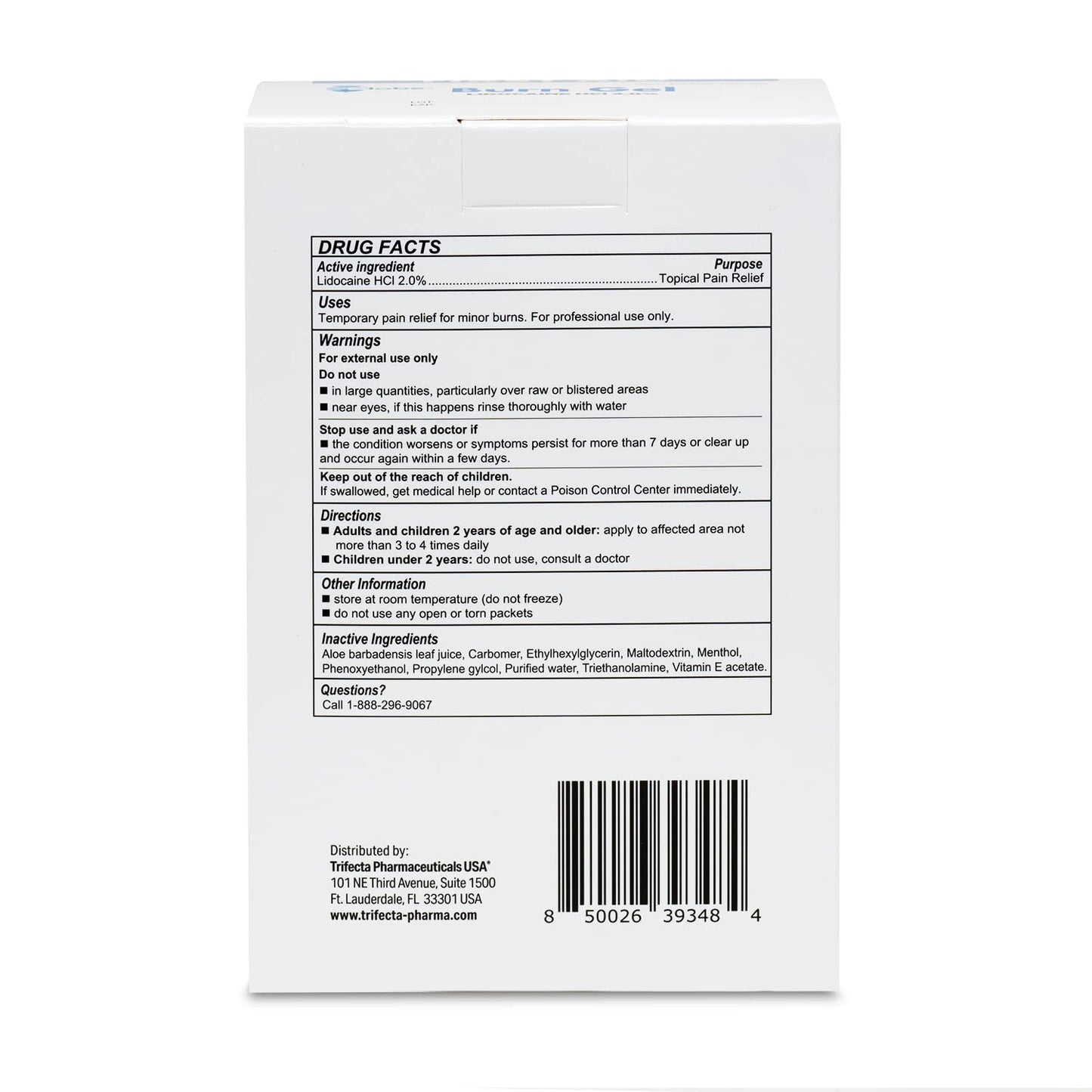 Globe First Aid Burn Gel with Aloe 0.9g Packets, (Box of 144) Advanced First Aid Gel for Temporary Relief of Minor Burns, Cuts, and Scrapes