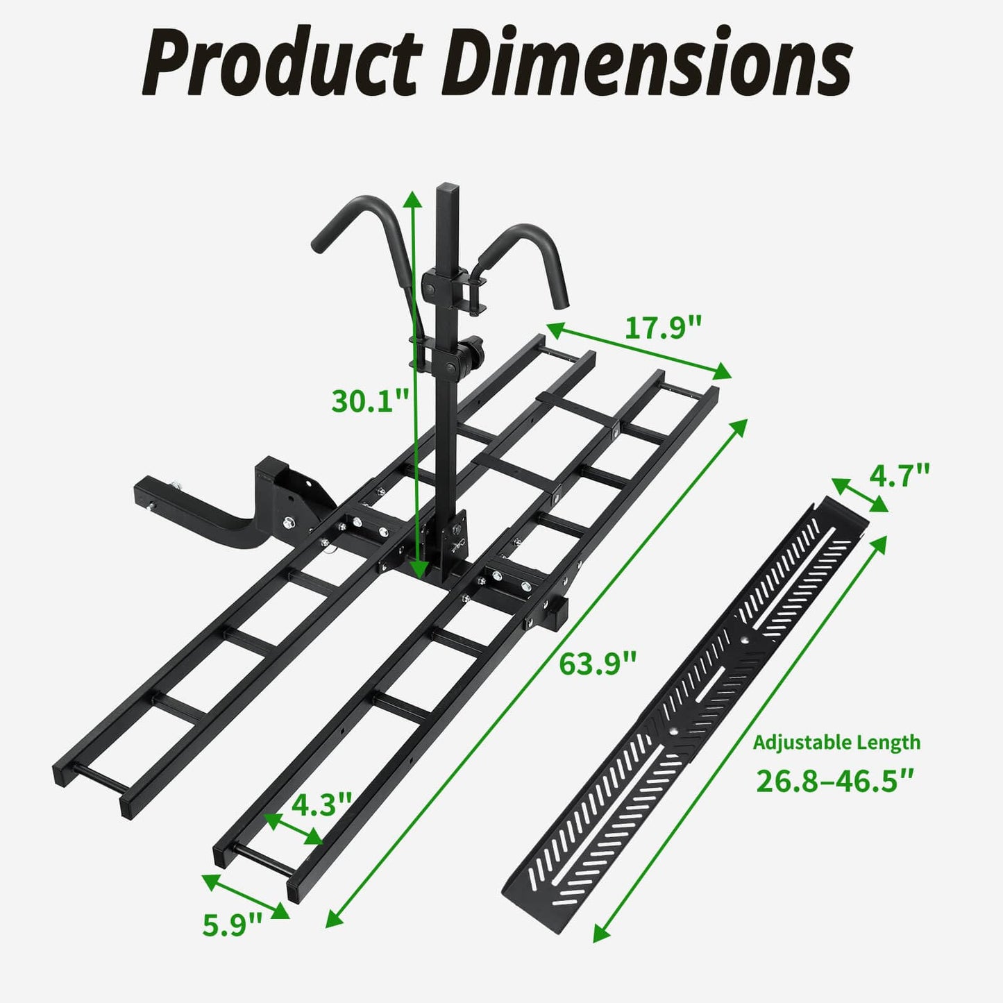 Bike Rack Hitch Mount with Ramp for 2 Bikes – Platform Ebike Rack with Anti-Theft Lock Fits Fat Tires up to 220 lbs – Foldable & Tilt Electric Bike Rack for SUV, Truck, RV – 2 Inch Receiver