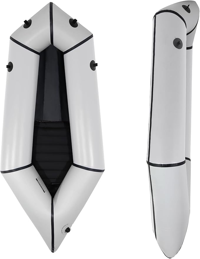 Oryxearth TPU Packraft, Lightweight Inflatable Travel Kayak with Soft Seat for Adults Kids - 1 Person Packraft in Flat Riv...