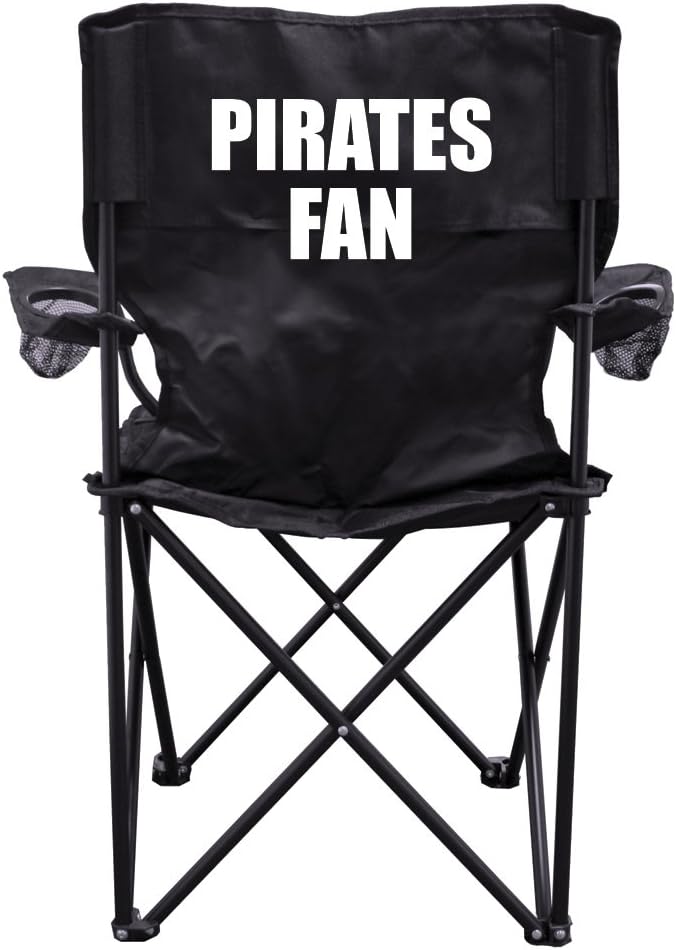 VictoryStore Outdoor Camping Chair - Pirates Fan Black Folding Camping Chair with Carry Bag