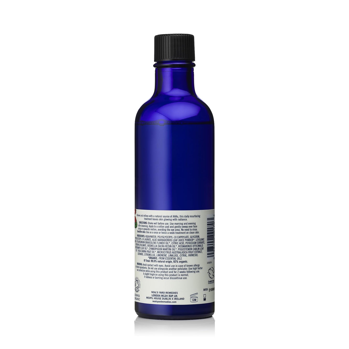 Neal's Yard Wild Rose AHA Toner, Hydrates, Renews & Refines, Gentle & Effective for Sensitive Skin, Vegan Approved & Cruelty-Fre