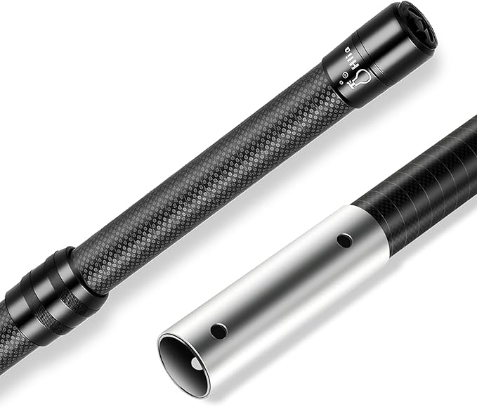 Hliay Pool Pole Carbon Fiber, Premium12FT Pool Pole Telescopic 3.7 to 12 FT, Adjustable 4 Piece Extendable Pool Cleaning P...