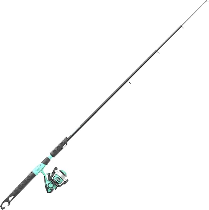 Zebco Rambler Fishing Reel and Rod Combo, Durable Fiberglass Rod with Built-in Carabiner, Patented No-Tangle Reel, Pre-Spo...