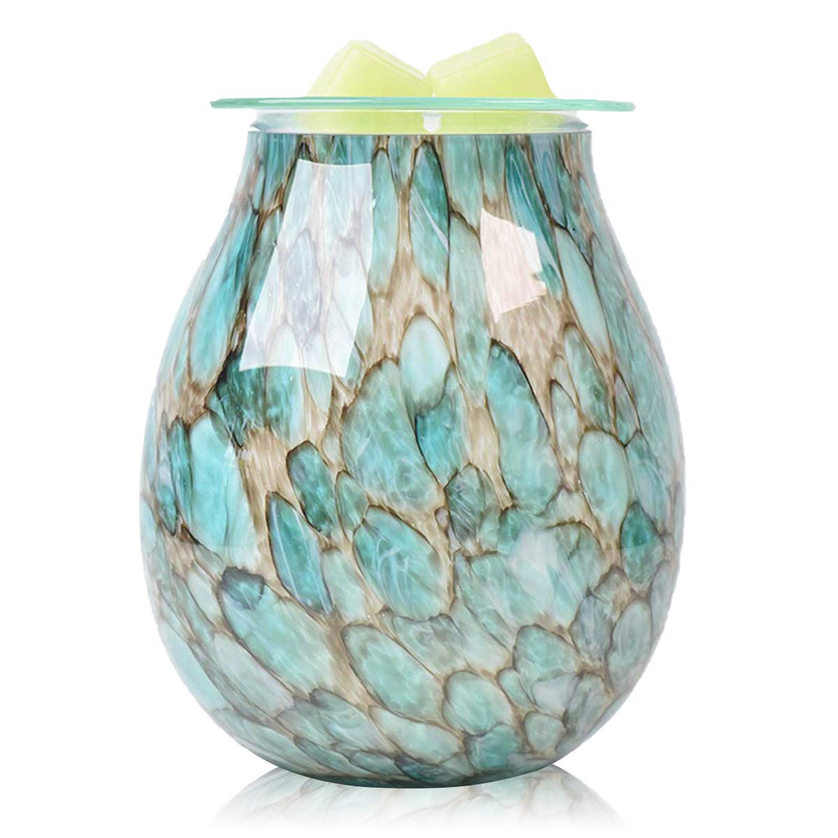 Electric Wax Melts Warmer Burner Essential Oil Warmer Wax Tart Burner Fragrance Night Light Aroma Decorative for Home Office Bedroom Living Room Decor Gifts (Light Green)