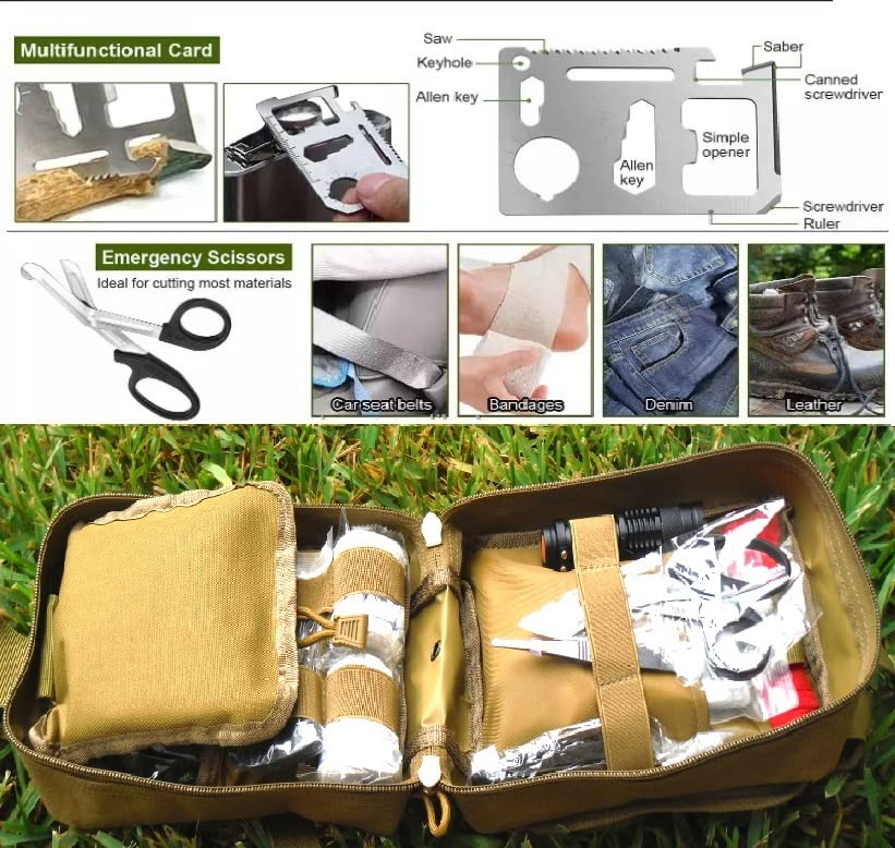 Galaxy 251 Pcs First Aid Kits for Survival Emergency Trauma Military Tactical Medical Hunting Camping Hiking Fishing IFAK ...