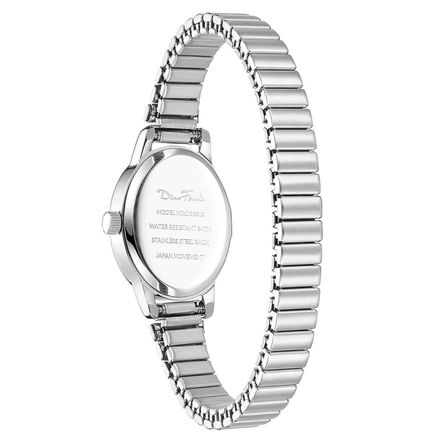 Diaofendi Petite Women's Easy Reader Watch, Analog Women Watch with Stainless Steel Expansion Band, Water Resistant (Silver, M(5.9"-7.5"))