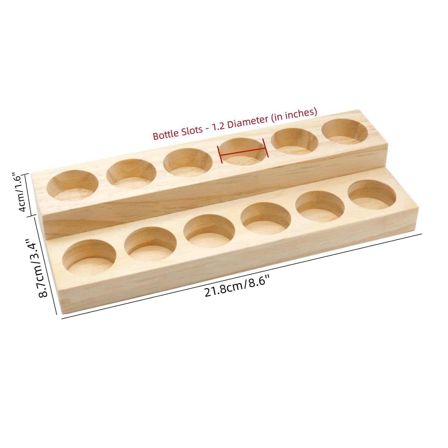LONG TAO 2 Pcs Wooden Essential Oil Display Stand 2 layer Tabletop Essential Oils Perfume Storage Racks Oil Bottles Holder Essen