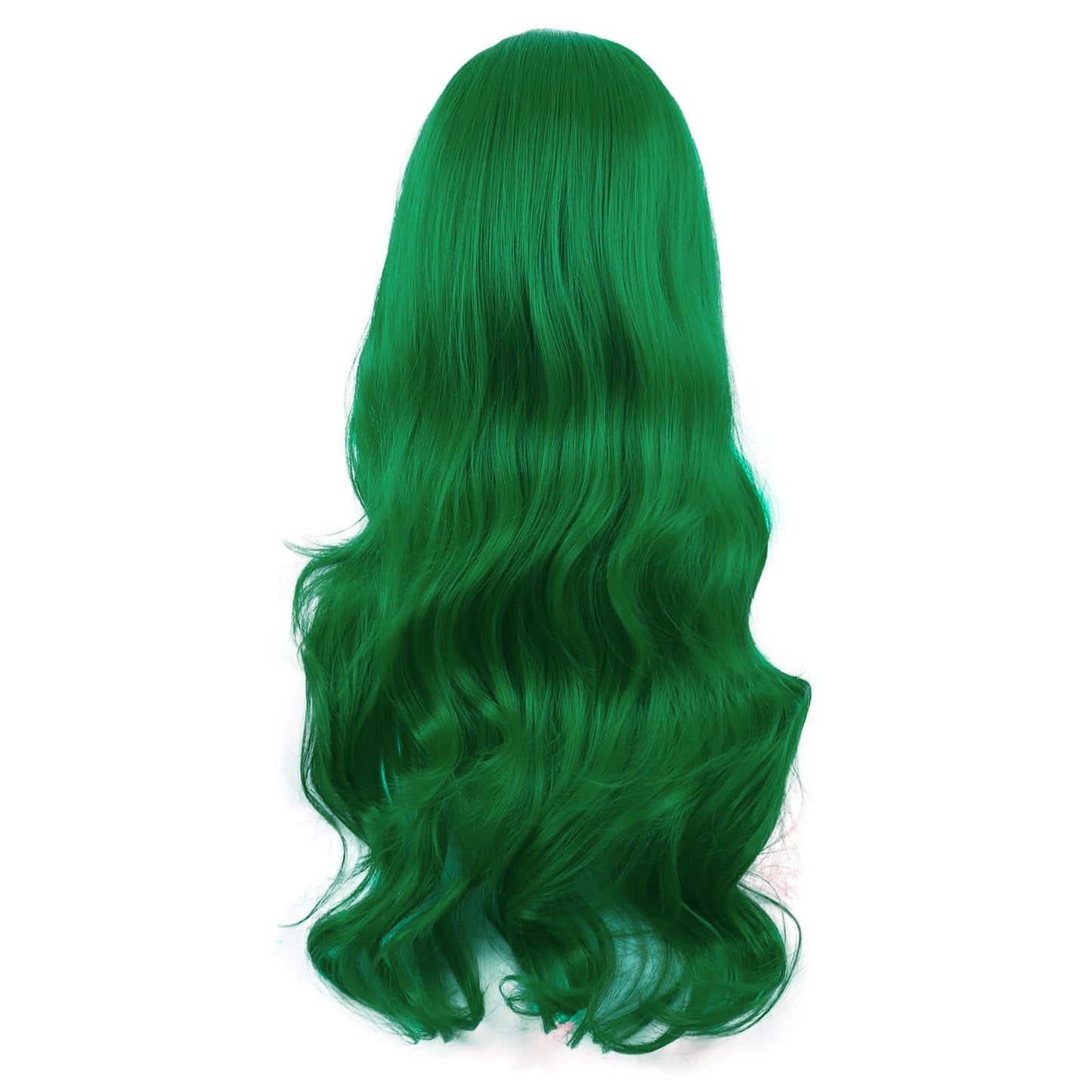 MapofBeauty 28 Inch/70 cm Cosplay Long Wavy Curly Synthetic fiber Side Bangs Anime Fashion Party Hair Wig (Grass Green)