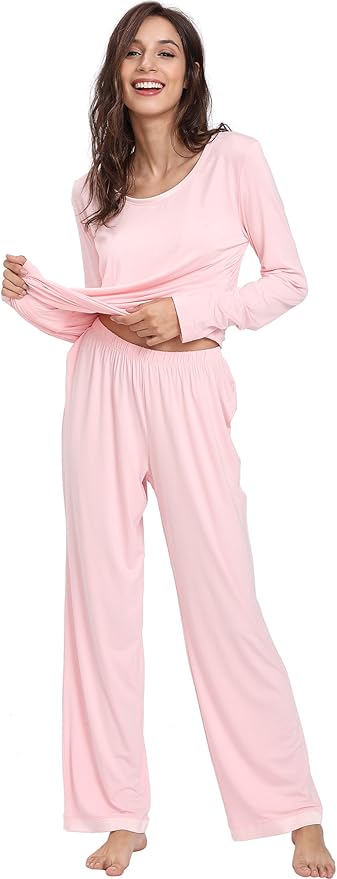 GYS Viscose from Bamboo Women's Pajama Sets Super Soft Long Sleeve Sleepwear Comfy Winter Pjs Sets S-4X