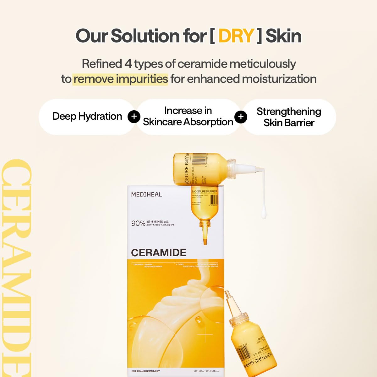 Mediheal Ceramide Essential Sheet Mask Moisture Barrier 10 pcs. 90% Ceramide & 4X Ceramide Liposome Technology for intense hydra
