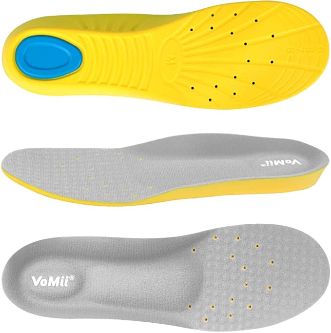 Shoe Insoles for Kids and Women, Memory Foam Insoles, Comfortable Sports Shoe Inserts for Shock Absorption and Relieve Foot Pain, Plantar Fasciitis Arch Support Insoles, S(Women 5-6/ Kids 2-5) Gray