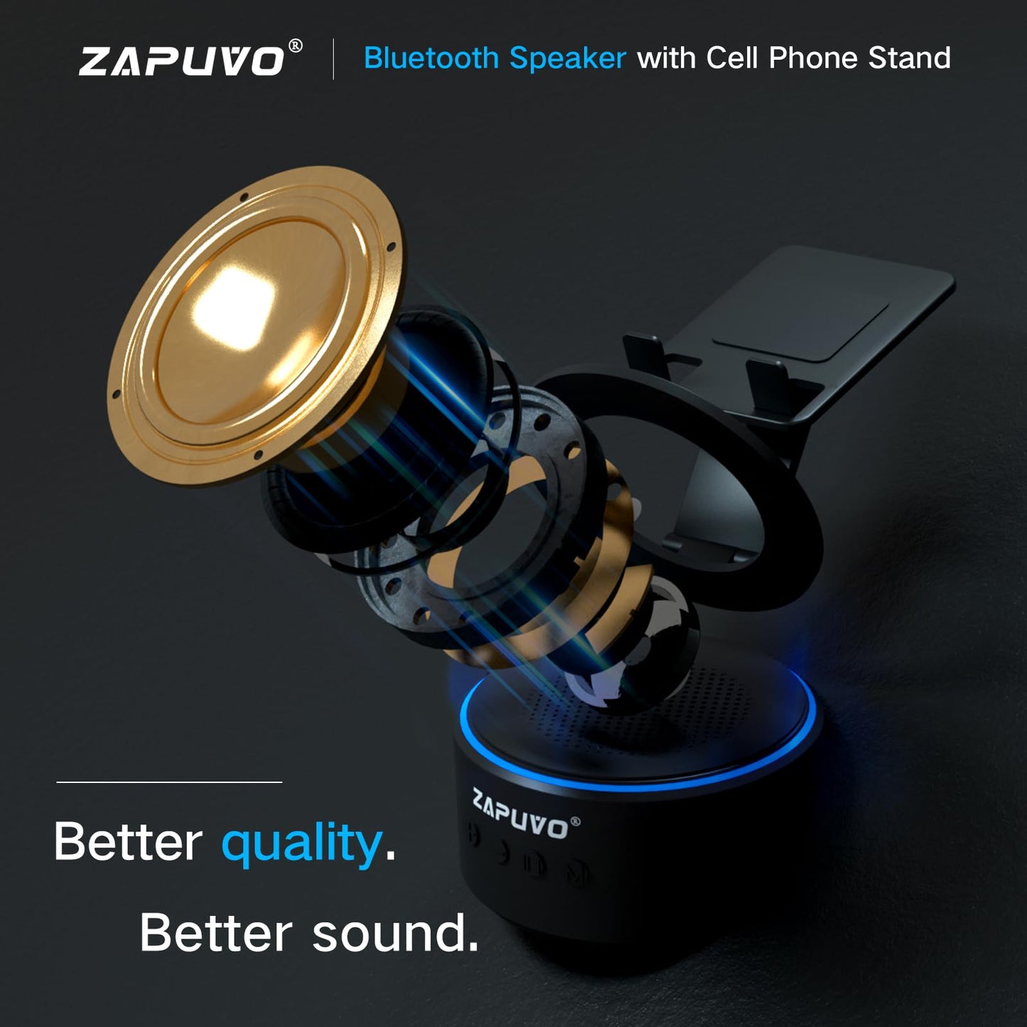 Gifts for Men Dad Him Husband Christmas - Bluetooth Speaker with Phone Stand - Anniversary Birthday Gift for Teen Boy Boyfriend Women, Mens Stocking Stuffers - Ideal for Home/Kitchens/Outdoor/Desk