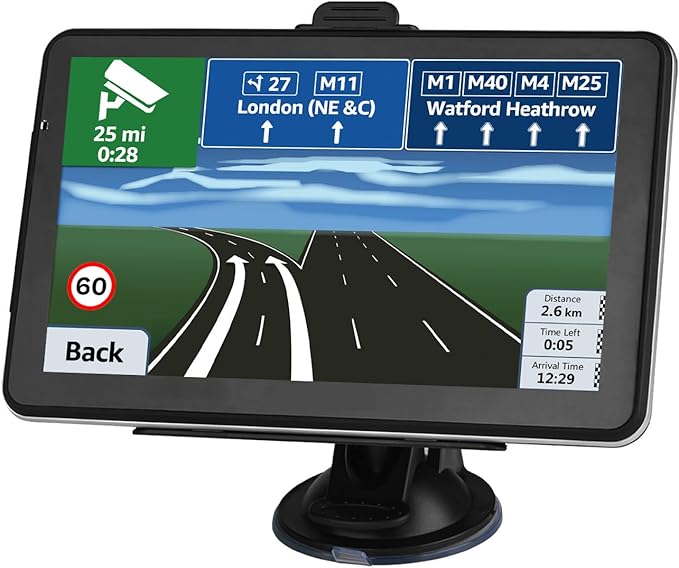 Car GPS Navigation, Latest 2025 Map 7 inch Touch Screen Car GPS, Voice Turn Direction Guidance, Support Speed and Red Ligh...