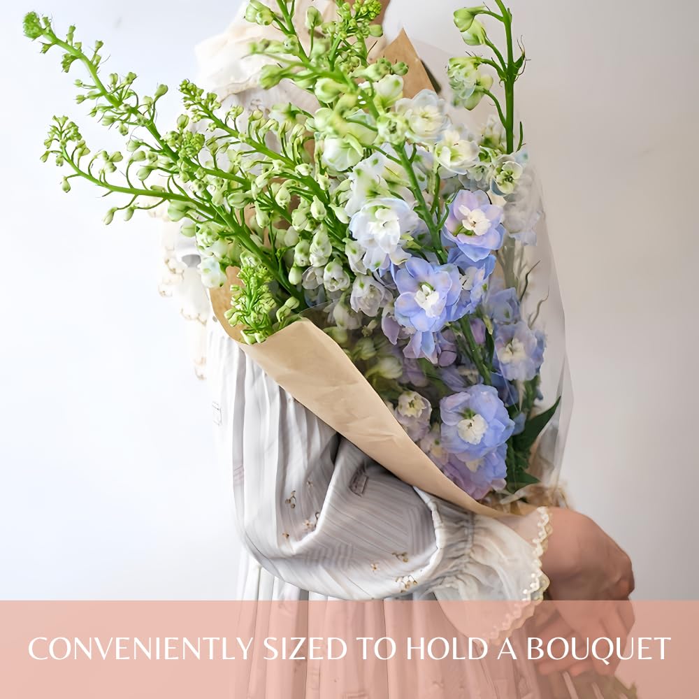 BBJ WRAPS Flower Bouquet Sleeve Clear Cellophane Plastic Packaging Bags-50 Counts