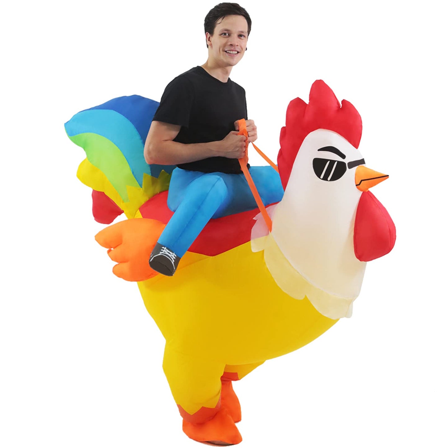 KOOY Inflatable Costume Adult, Chicken Costume, Inflatable Costumes Women Men, Ride On Rooster Costumes Fancy Funny Chicken Suit Blow up for Halloween Party
