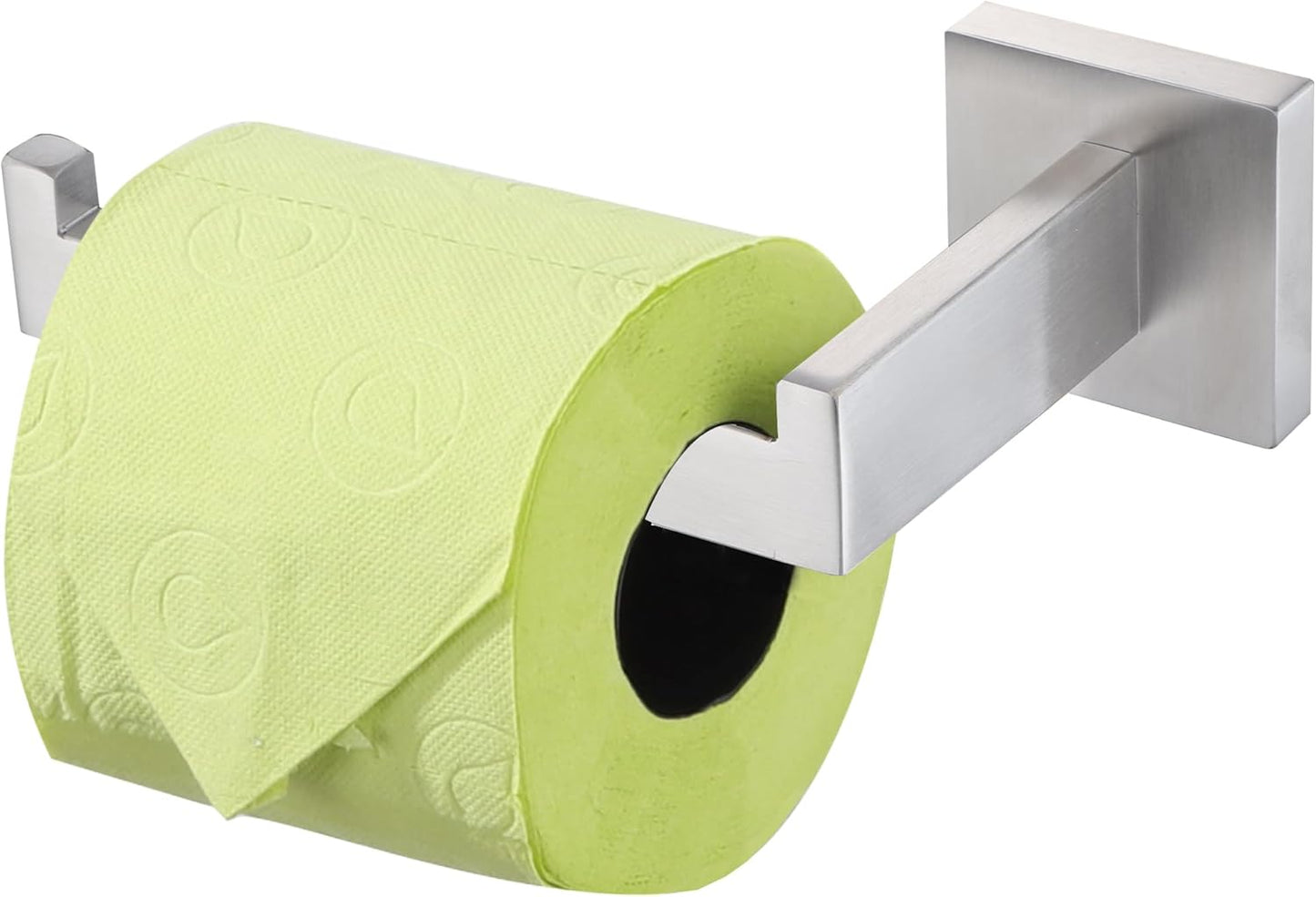 LANC Bathroom Toilet Paper Holder, Brushed Nickel Toilet Paper Roll Holder Wall Mounted for Kitchen Washroom Modern Toilet Tissue Roll Holder Dispenser Stainless Steel Left, A8807BN-LF