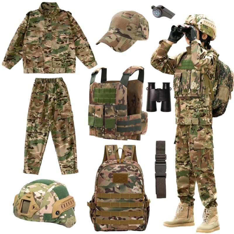 Klocerg Army costume boy soldier tactical gear role playing special forces costume military man (size110)