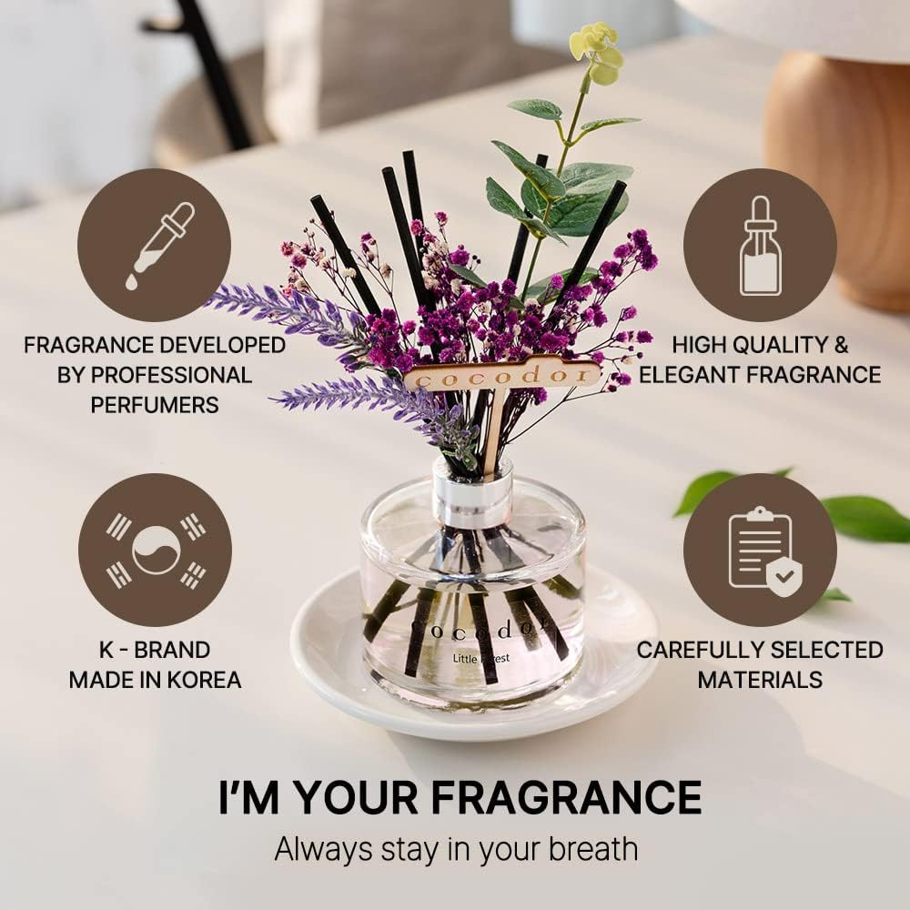 COCODOR Lavender Reed Diffuser/April Breeze/6.7oz/1Pack / Home Fragrance Scent Essential Oil Stick Diffuser for Bedroom Bathroom Home Décor
