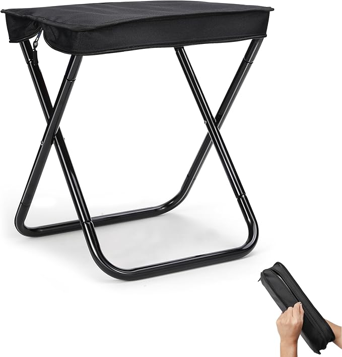 KOKSRY Camping Stool, Portable Folding Stool, Aluminum Ultralight Backpacking Stool Suitable for Outdoor Gardening and Bea...
