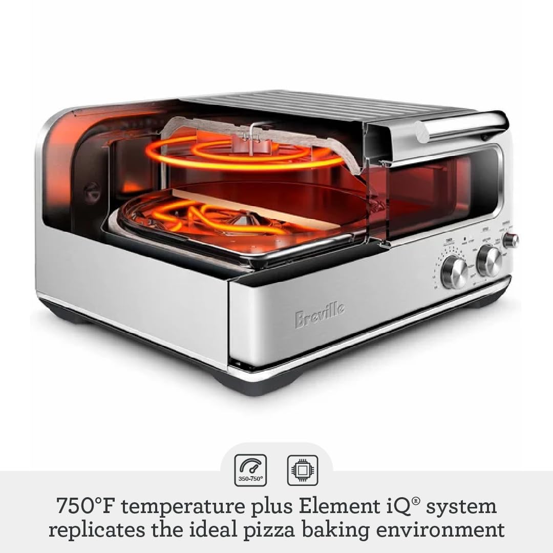 Breville BPZ820BSS Smart Oven Pizzaiolo Countertop Pizza Maker, Brushed Stainless Steel
