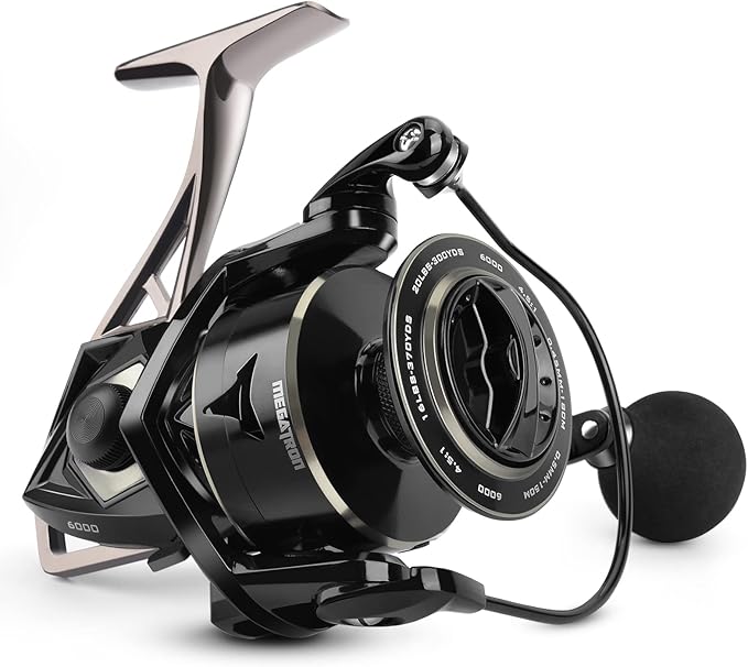 KastKing Megatron Spinning Reel, Freshwater and Saltwater Spinning Fishing Reel, Rigid Aluminum Frame 7+1 Double-Shielded ...