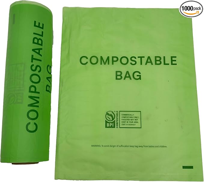 VERDE WINSIGHT Compostable Trash Bags Heavy Duty Extra Thick and Tall Kitchen Food Scrap Waste Bags 1000 Bags, Eco Friendly Biodegradable Trash Liners