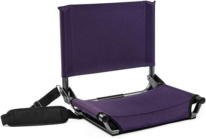 Cascade Mountain Tech Stadium Seat - Lightweight, Portable Folding Chair for Bleachers and Benches - Purple, 17"