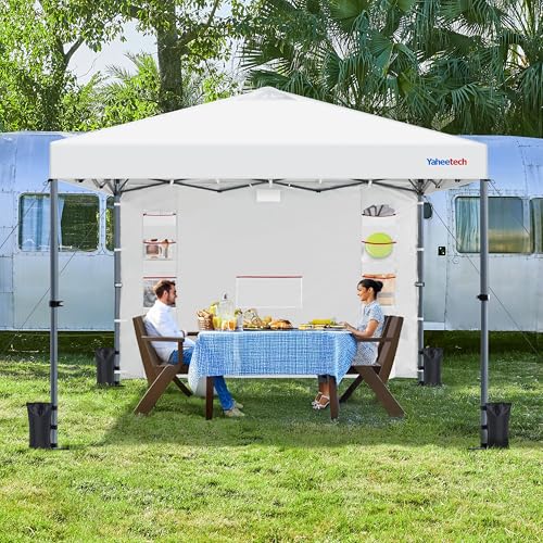 Yaheetech 10x10 Pop-up Canopy Tent w/Removable Pockets Sidewall for Extra Storage, Outdoor Sun Shelter Waterproof & Durabl...