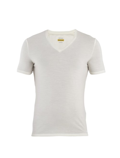 Icebreaker Men’s Merino Anatomica Short Sleeve V Neck T-Shirt - Undyed - Large