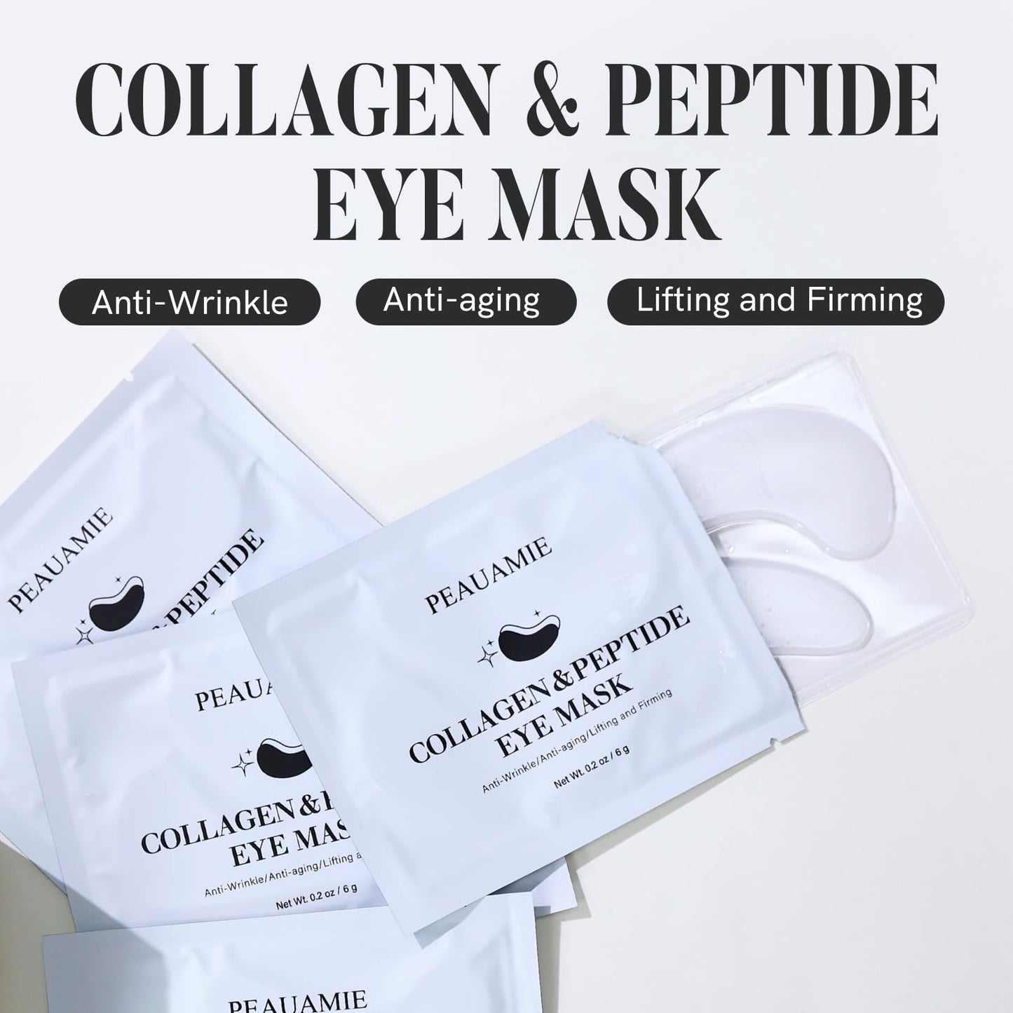 PEAUAMIE Under Eye Patches with Collagen and Peptide Eye Mask for Dark Circles and Puffiness,Face Mask Skin Care Products 30 Pai