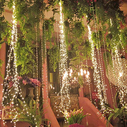 Lxcom Lighting Fairy Lights Plug in 6.56Ft*14 Strands 280 LEDs Twinkle String Lights Branch Lights Decoration for Garden Home Party Wedding Decorations(Warm White)