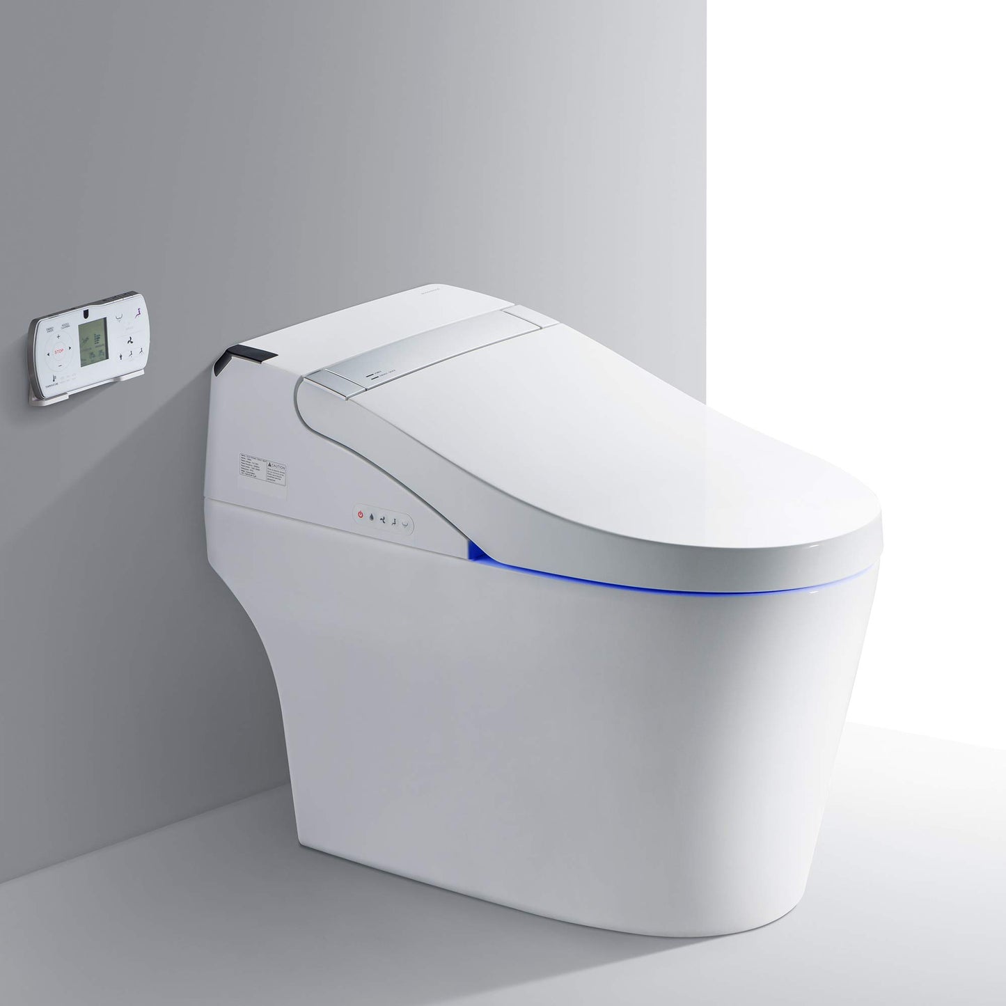 WOODBRIDGE B0960S Auto Flush, Auto Open & Auto Close, 1.28 GPF Single Flush Toilet with Smart Toilet Seat and Wireless Remote Control, Chair Height