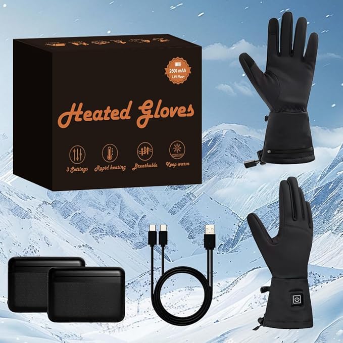 Rechargeable Hand Warmers, Portable Graphene Heated Gloves Handwarmers Bag with 10000MAH Power Bank&3 Heat Modes, Fast Electric Heating Pad Pouch Muff for Men,Pain Releif,Gift, Golf,Camping&Fishing