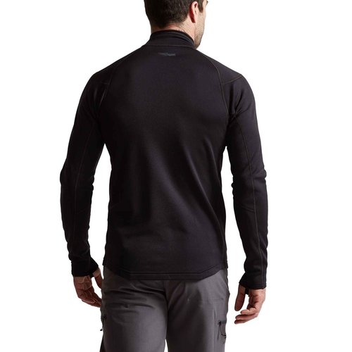 SITKA Gear Men's Core Midweight Zip-T Long Sleeve Hunting Shirt, Sitka Black, XL