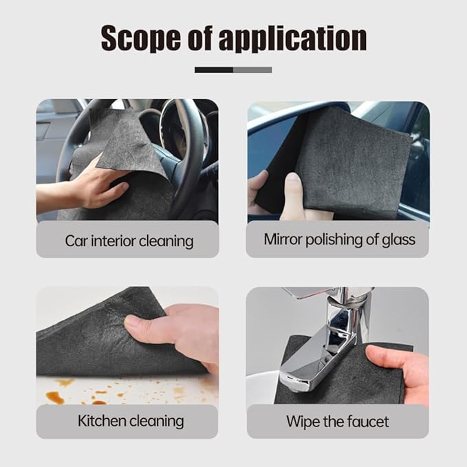 Thickened Magic Cleaning Cloth, Reusable Cleaning Cloths Streak Free Multipurpose Kitchen Rags Microfiber Towels for Glass, Window and Cars (10, Large)