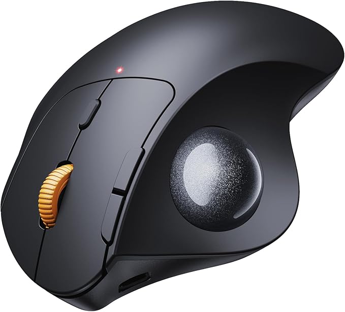 ProtoArc Wireless Trackball Mouse, EM04 Ergonomic Bluetooth Rollerball Rechargeable Computer Laptop Thumb Control Mouse, C...