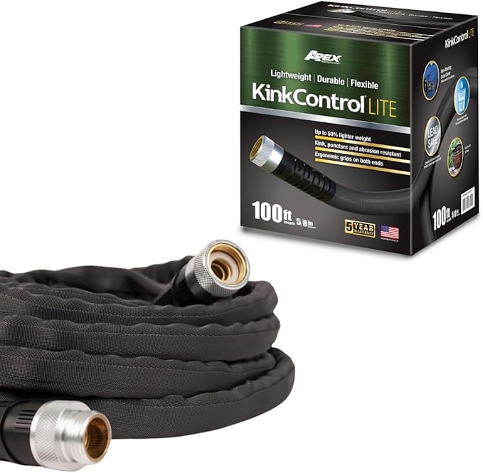 Kink Control Lite, Doesn’t Expand or Burst, Extremely Light Weight, Garden Hose, Water Hose with Superior UV Resistance, E...