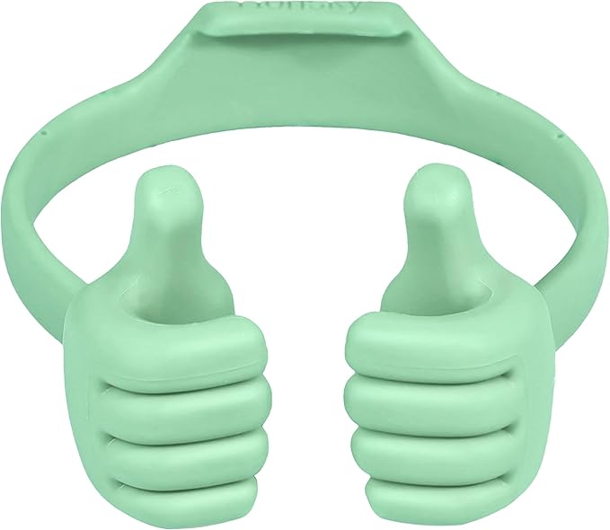Honsky Cell Phone Stand Holder, Thumbs Up Lazy Phone Stand, Universal Adjustable Flexible, Cute Perfect Stocking Stuffers Gifts for Teen Girls, Compatible with Cell Phones & Tablets,Light Green