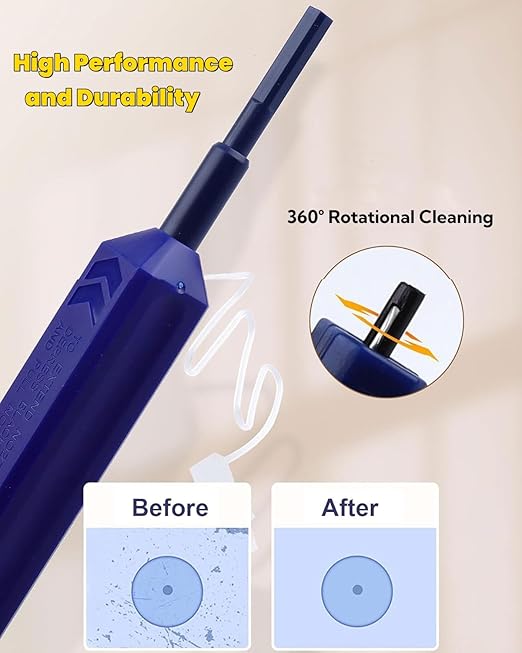 Zenithra Fiber Optic Cleaner,10PCS Fiber Optic Cleaning Pen 1.25mm Ferrules LC/MU FTTH Connector Cleaning Tools with 800+ Times