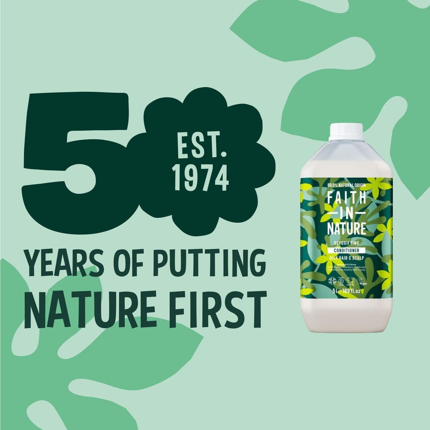 FAITH IN NATURE Natural Conditioner - Vegan & Cruelty Free, No SLS or Parabens - 169 fl oz Refill Pack, Seaweed & Citrus