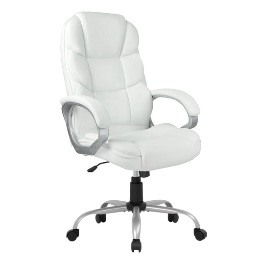 FDW Office Chair Computer High Back Adjustable Ergonomic Desk Chair Executive PU Leather Swivel Task Chair with Armrests Lumbar Support (Beige)
