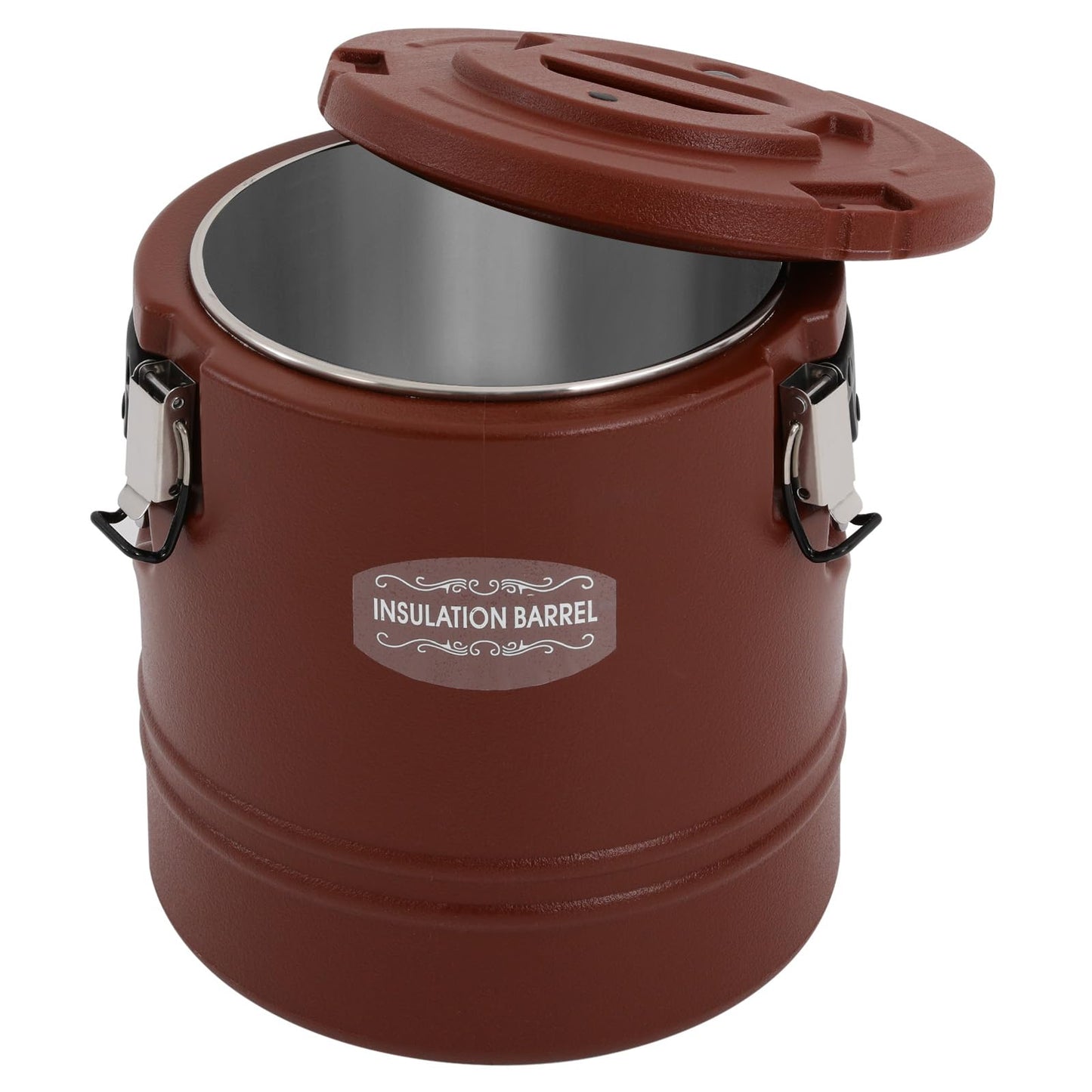 LOYALHEARTDY Commercial Insulated Food Container, 16QT/4Gal Insulated Soup Container Bucket Commercial Food Warmer Insulation Barrel for Hot or Cold Food for Restaurant, Canteen, Home (Brown)